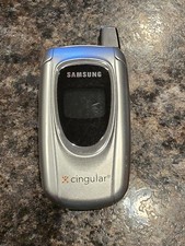 Samsung SGH-X497 Flip Phone Silver Cingular AT T Vintage Retro 2G