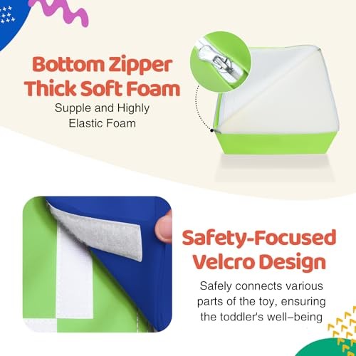 4-Piece PU Leather Baby Foam Climbing Blocks for Toddlers - Soft Play Climbing - Picture 4 of 8