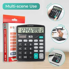 3X 12 Digit Office Calculators with Check & Correct Dual Solar Power and Battery