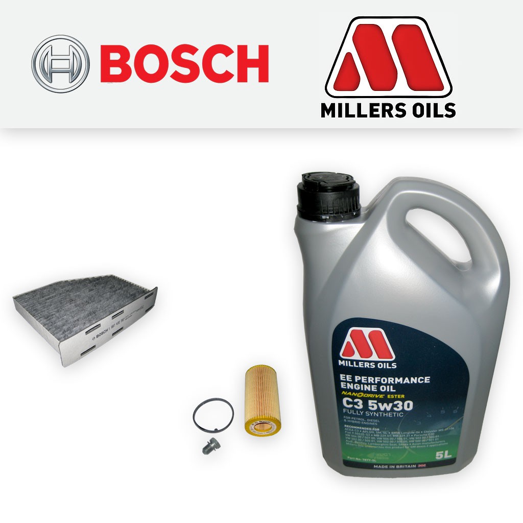 SERVICE KIT for AUDI TT (8J) 2.0 TFSI BPY BWA OIL CABIN FILTERS +OIL (2006-2010)