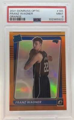 2021 Donruss Optic Franz Wagner Orange Prizm Rated Rookie /199 #185 PSA 9 MINT