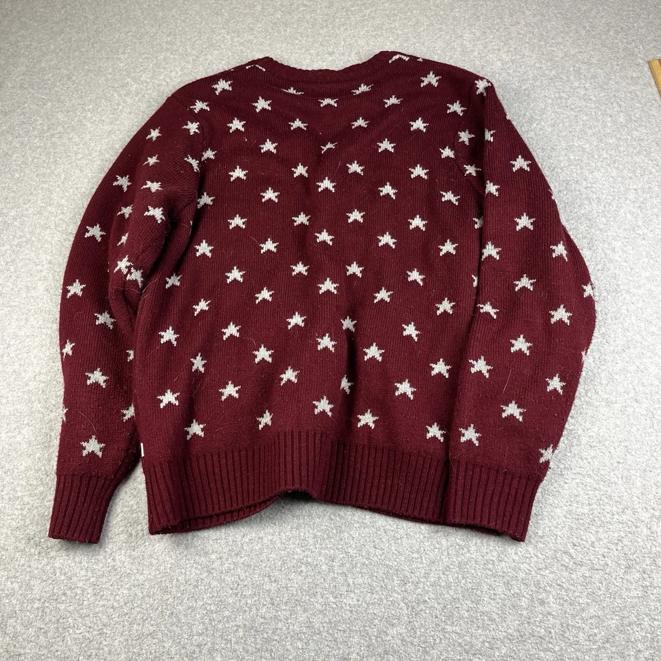 Cárdigan Suéter Obey Para Hombres Mediano Granate Estrellas Informal Patín Ropa de Calle Polar Foto 4 de 4