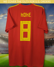 Koke Spain Home football shirt 2018-2019 Team Jersey Adidas CX5355 Mens Size XL