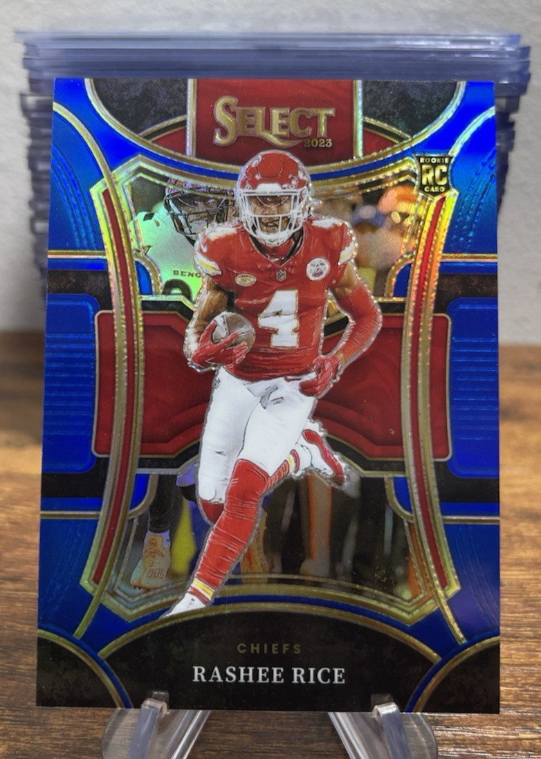 Rashee Rice 2023 Panini Select FOTL rookie Suite level Blue Prizm #/99 Chiefs SP