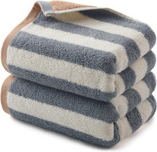 2-Pack Luxury Hand Towels for Bathroom, 28X12 Inches 100% Cotton Towels, Ultra S