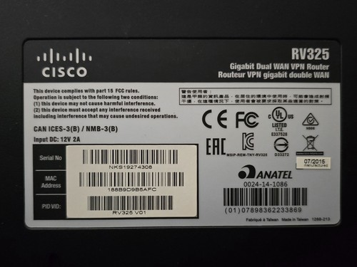 Cisco RV325 Gigabit Ethernet Dual WAN VPN 14 Port Router Power Supply Rack Kit - Zdjęcie 6 z 6