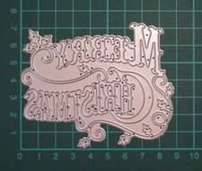 Merry Christmas Metal Cutting Die / Christmas Sentiment Die Cutter