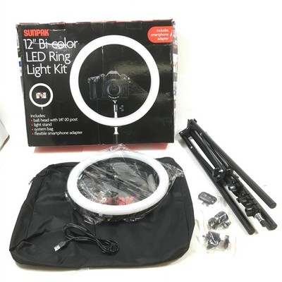 Sunpak 12'' Bi-Color LED Ring Light Kit - VL-LED-162-12RL - Black (Open Box)