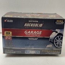 RockSolid 2.5 Car Garage Floor Coating Kit - Dark Gray, Open Box Read 