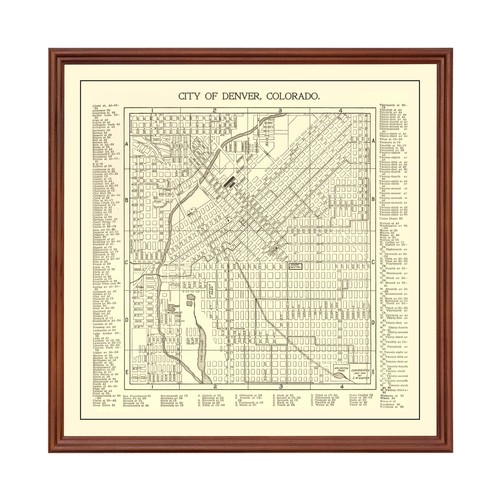 Old Map of Denver, CO 1901 - Vintage Denver Colorado Art - Picture 1 of 29