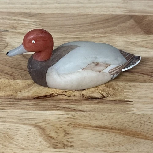 FENTON SATIN ART GLASS MALLARD DUCK FIGURINE CATHY MACKEY SIGNED NATURAL SERIES