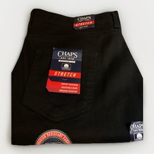 NEW Chaps Boys Uniform Stretch Chino Formal Pants 5 Pocket 20 20r Husky Black