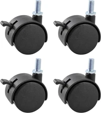 4 Pcs 1.5 Nylon Swivel Caster Wheels with Brakes for Office Chair Furniture