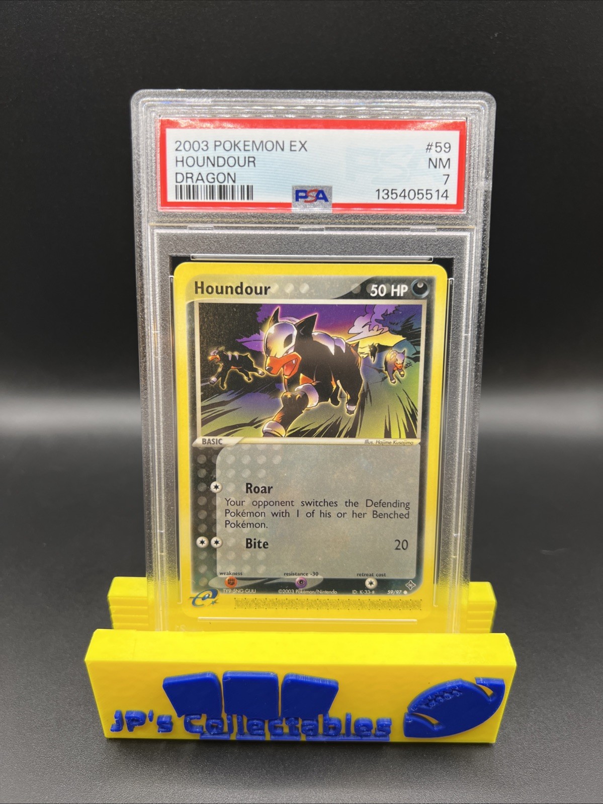 2003 Pokémon EX Dragon Houndour #59 PSA 7