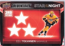 2021-22 Upper Deck Credentials #3S-7 Eeli Tolvanen Star of the Night: Third Star