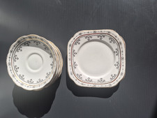 Roslyn Vesta Side Plates & Saucers Set 9pc Vintage Bone China England