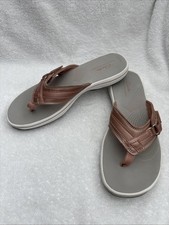 Women  s CLOUDSTEPPERS by Clarks Sport Thong Flip Flops Sandals Pink, 8 M