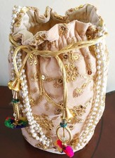 Woman Ethnic Batwa Potli Bag Elegant Valentine Gift Wedding Party Purse L-8"