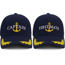 Captain Hat First Mate Matching Skipper Boating Baseball Caps Nautical ...