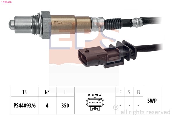 Lambda Sonde 1.998.508 EPS FüR Fiat Lancia Jeep 4 Leiter 350 Mm-image