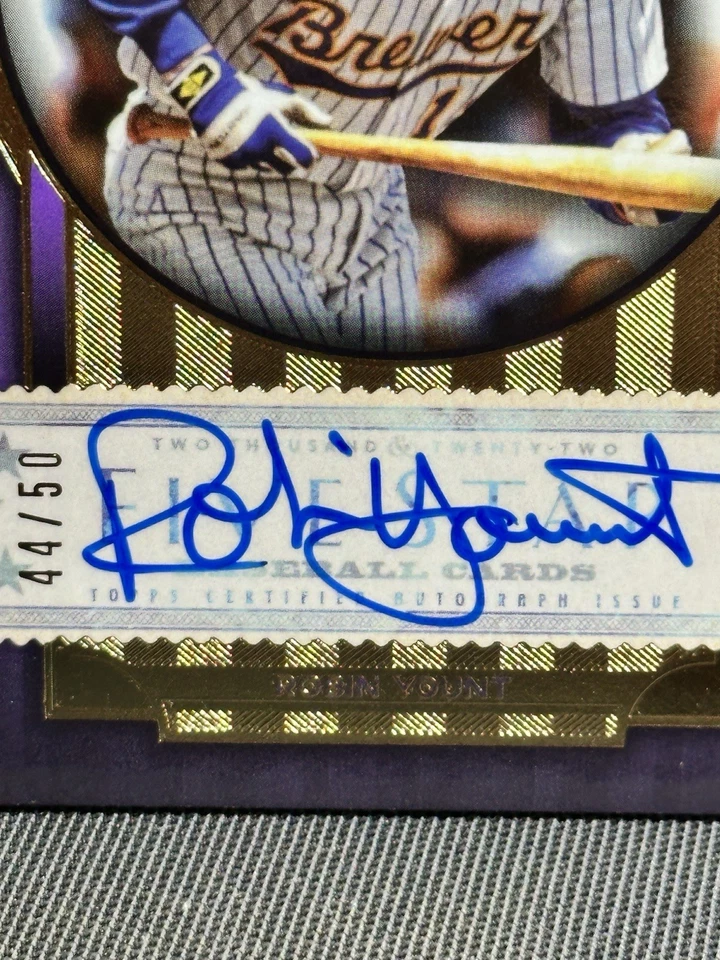 Robin Yount Milwaukee Brewers 2022 Topps Five Estrellas FSA-RY Firmado Automáticamente Púrpura/50 Foto 3 de 4