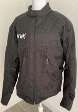HWK Black Motorcycle Jacket 4XL Quilted Lining Water-Resistant Adjustable Straps