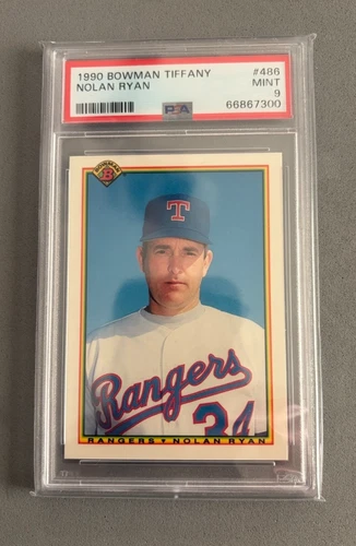 1990 Bowman Tiffany #486 Nolan Ryan PSA 9 MINT Rangers Angels