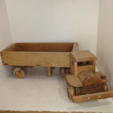 Handmade Wooden Semi Truck Hauler Carrier Toy Vintage 26  