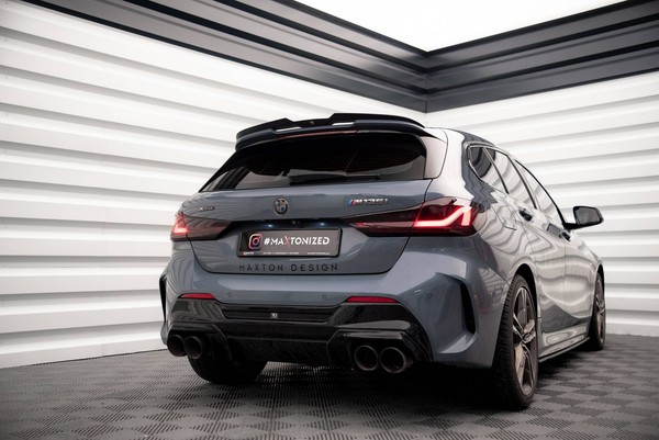 Spoiler CAP V.2 FüR BMW M135I F40 Schwarz Glanz Heckspoiler Dachspoiler Ansatz-image