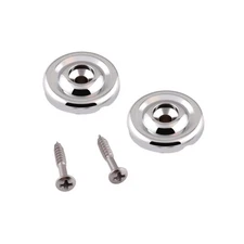 Chrome Round Bass Guitar String Guides Trees Retainer with Mounting Screws 2Pcs
