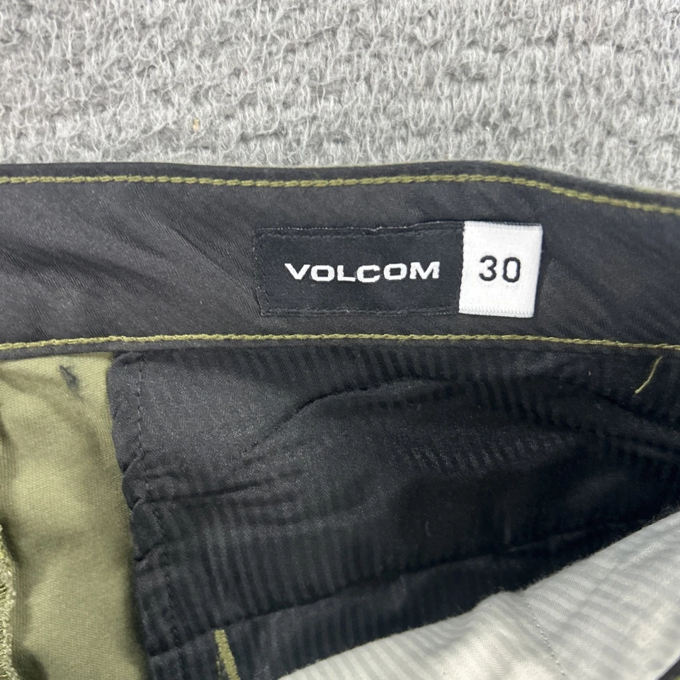 Pantalones Cortos Volcom Para Hombres 30 Verde Camuflaje Chino Vmonty Elastizados 22 Patín Militar NUEVO Foto 4 de 4