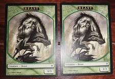 2 x Magic Karte / Card : Beast - Token : New Phyrexia (2010) MtG englisch