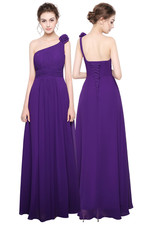 Chiffon One shoulder Long Evening Formal Party Ball Gown Prom Bridesmaid Dresses
