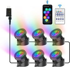 RGB Underwater Pond Lights, Super Bright LED Submersible Fountain Lights Colored