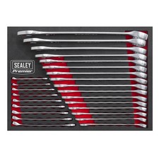 Sealey Premier Range 25 Pc Combination Spanner Set 6 - 32MM Foam Tray. Metric