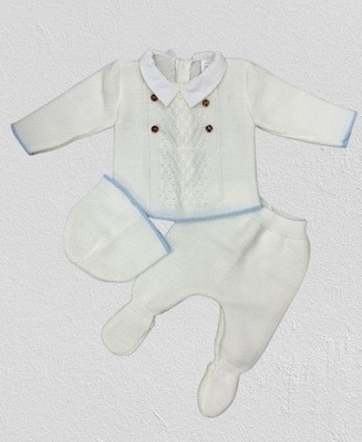 NEWBORN BABY GIRL SPANISH KNITTED OUTFIT GIRLS PINK WHITE BOXED PRAM GIFT SET N*