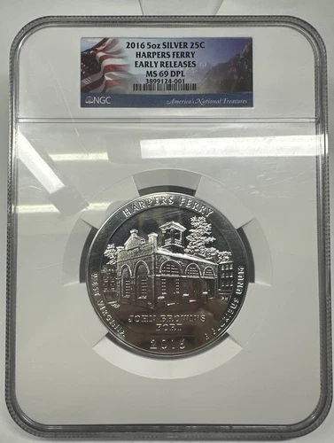 2016 5 oz Silver ATB Harpers Ferry MS-69 DMPL NGC  (Early Release)