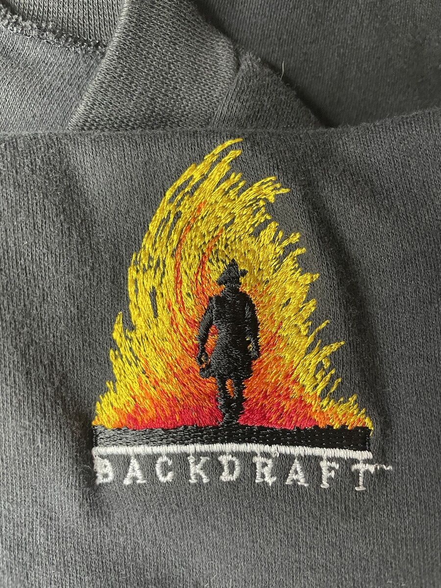 Vtg 90s Backdraft Shirt M Movie Promo Black Embroidered Logo Vtg 90s Backdraft Shirt M Movie Promo Black Embroidered Logo