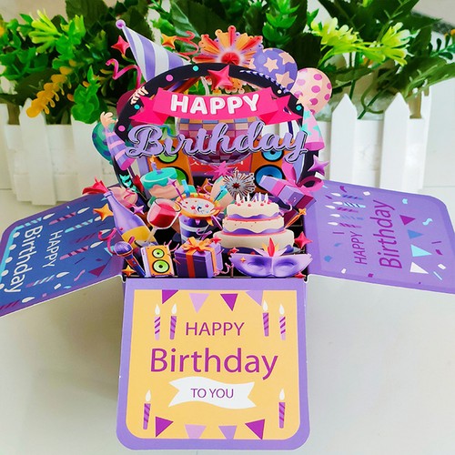 Happy Birthday 3D Pop up Cards, Birthday Card, Origami card, Birthday 3D Cards - Picture 7 of 12