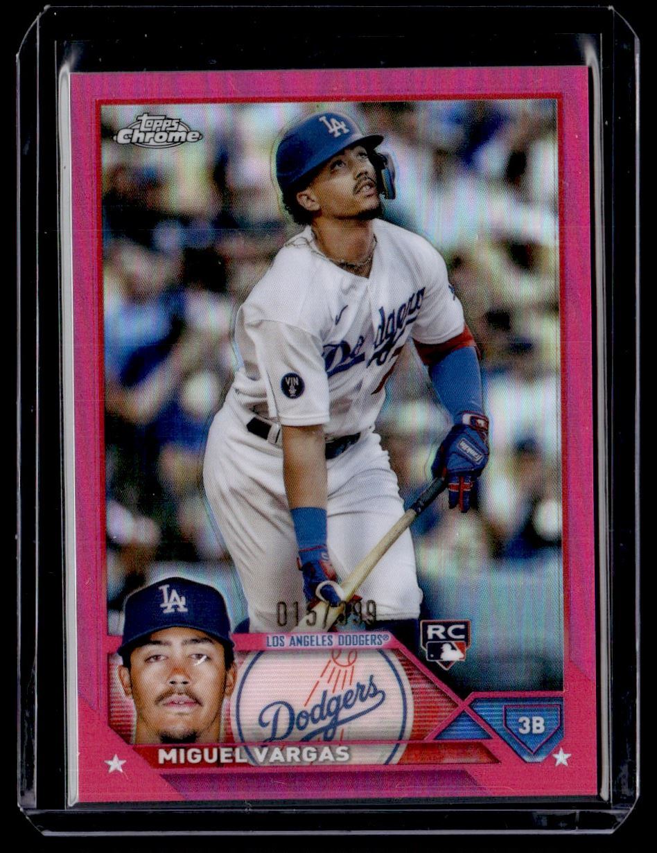 2023 Topps Chrome Magenta Miguel Vargas RC 015/399 Los Angeles Dodgers #161