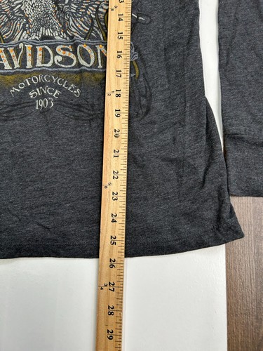 VTG Harley Davidson Womens L Black Cowboy Biker Shirt Top Texas Made In USA - Picture 6 of 11