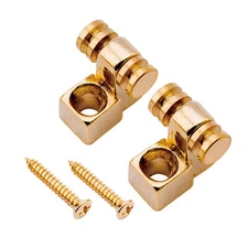 Musiclily Pro 2Pcs Gold Steel Roller String Retainer Tree Guide For Strat Guitar