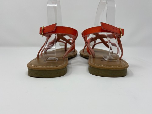 SO Strappy Sandels Women’s Size 6.5 Orange Buckle - Picture 2 of 6