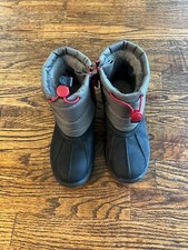 UGG Kids Puffer Snow Boots Weather Gray/Black Size 3 EU 35 Waterproof