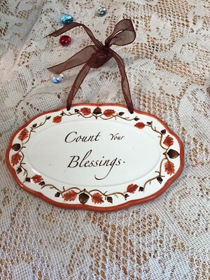 COUNT YOUR BLESSINGS - Fall wall decor plaque - collectible - Sun catcher