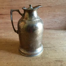 Pitcher Grand Silver Co Wear-Brite No. 79 Nickel Silver 3 Cup Hinged Lid Vintage