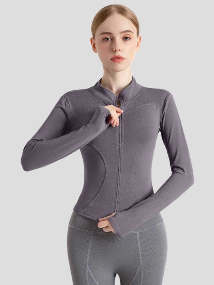 Veste sport sans capuche idéale pour le running matinal et le fitness en salle