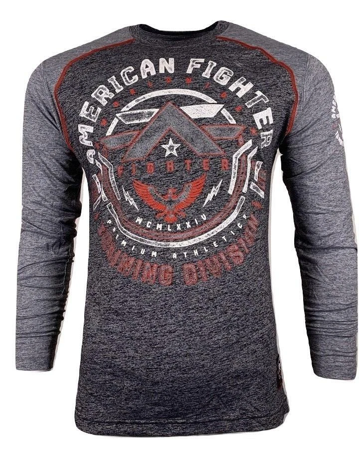 AMERICAN FIGHTER Men's T-Shirt CATALINA RAGLAN Athletic Biker MMA S-3XL