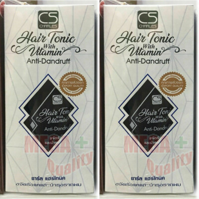 2 x Cs Charles Super Coat Hair Tonic Regrowth Anti-dandruff With Vitamin 100ml.