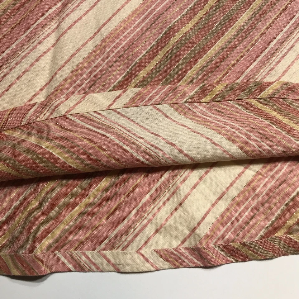 Merona A-Line Skirt Womens 8 Pink w/ Metallic Thread Linen Diagonal Stripe Retro - Image 4 of 4